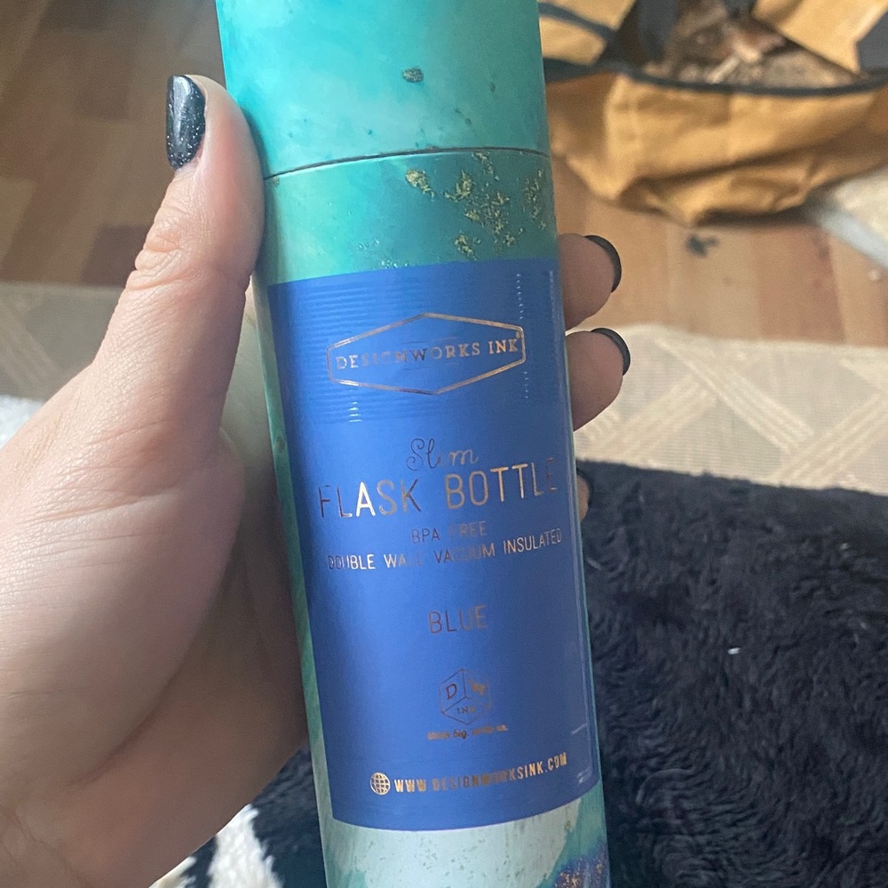 DesignWorks Ink Turquoise and Blue Flask